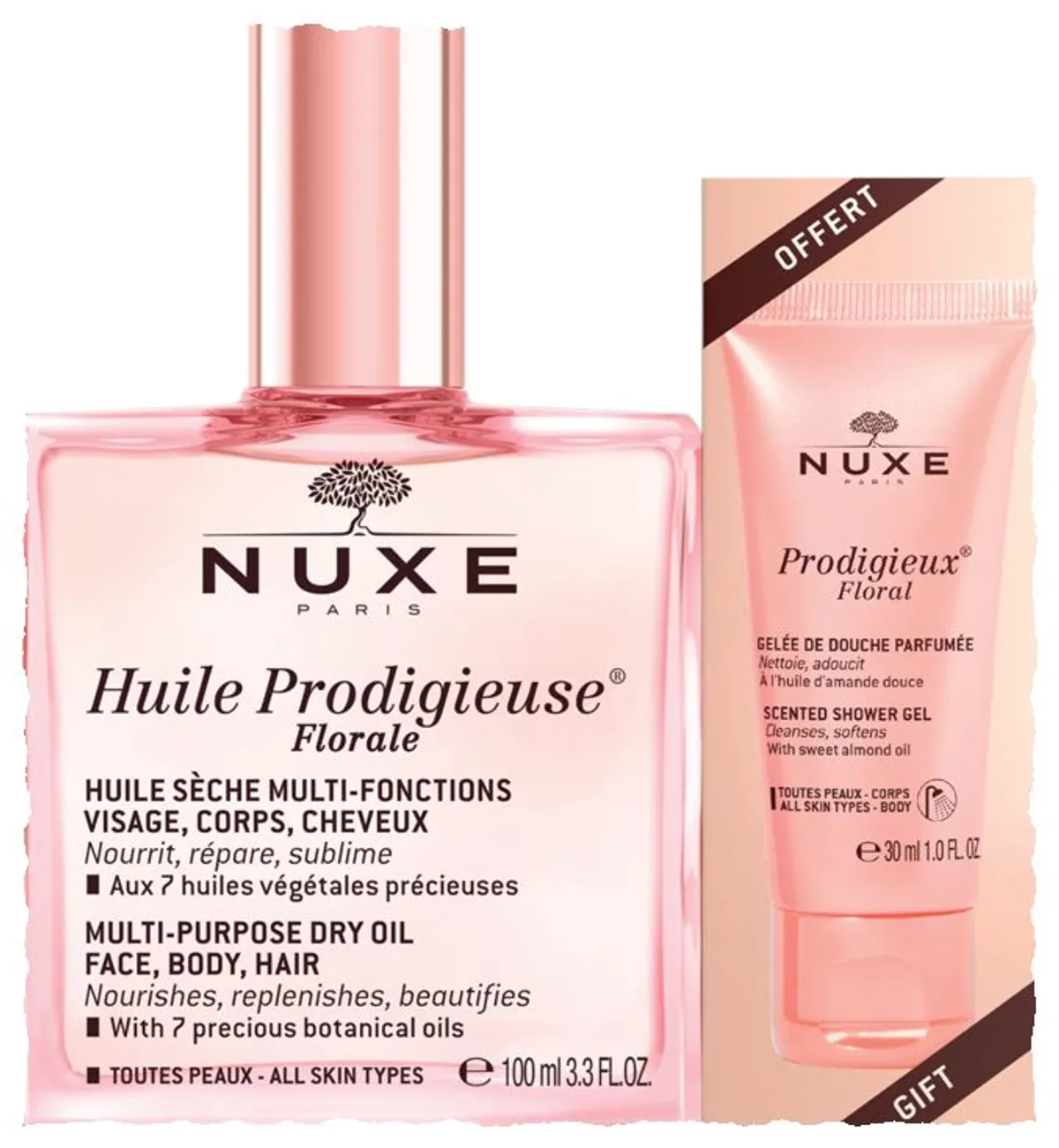 Huile Prodigieuse Nuxe Florale Spray 100ml + Gel Douche Floral 30ml