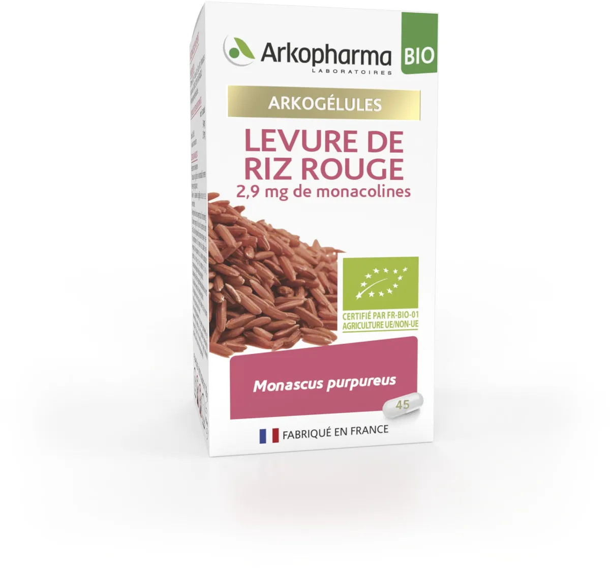Arkogélules Levure de Riz Rouge Bio 45 Capsules
