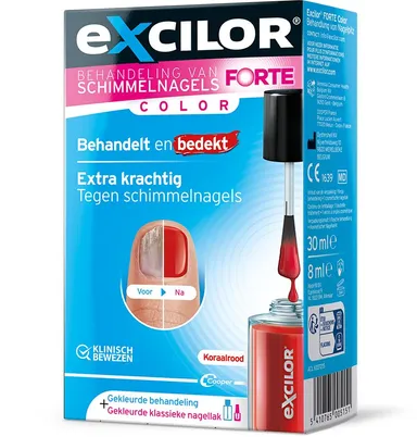 Excilor FORTE Color Red Schimmelnagel 30 ml + Nagellak 8 ml