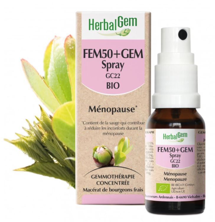 Herbalgem Fem50+ Complexe Ménopause BIO Spray 15ml - Compléments ...