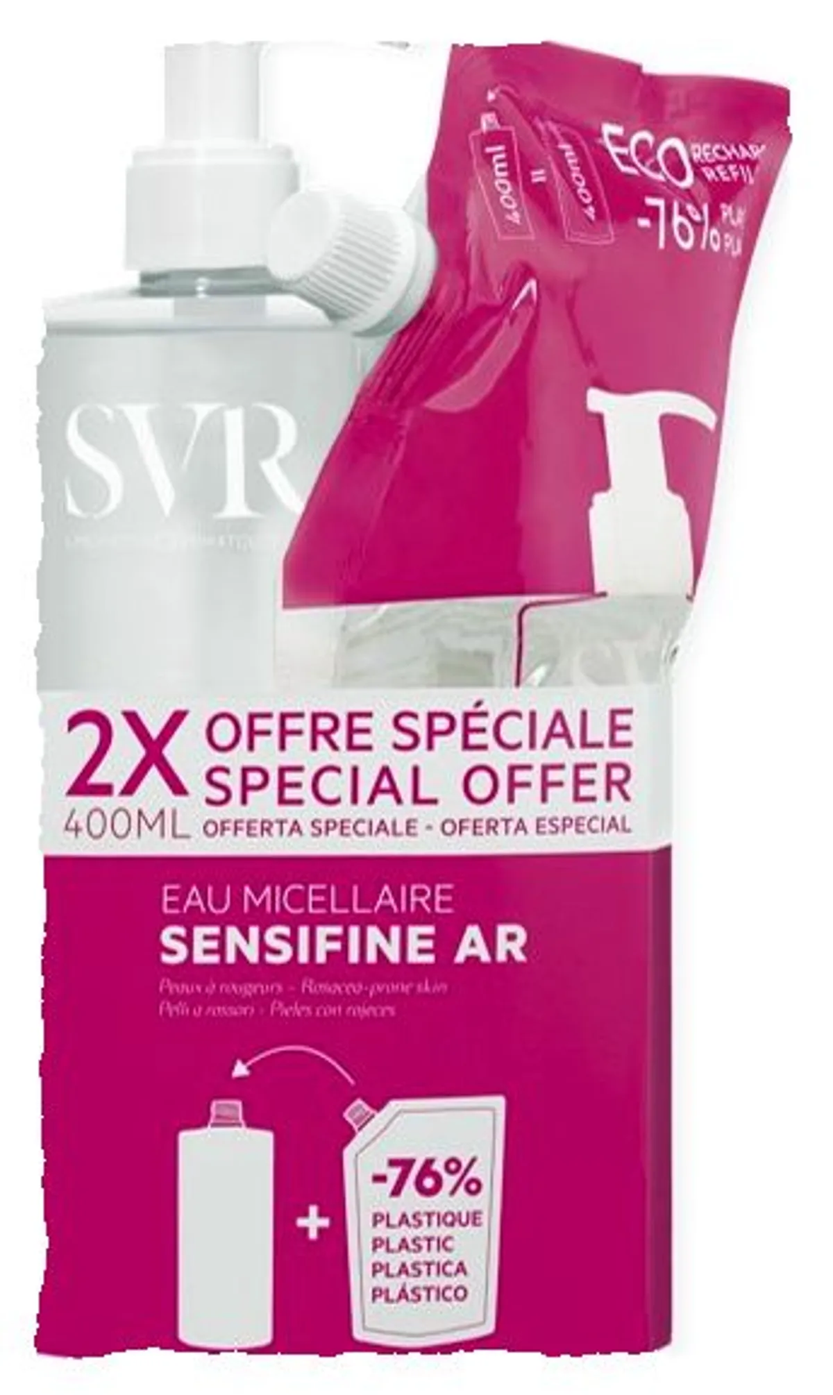 SVR Sensifine AR Eau Micellaire 400ml + Recharge 400ml