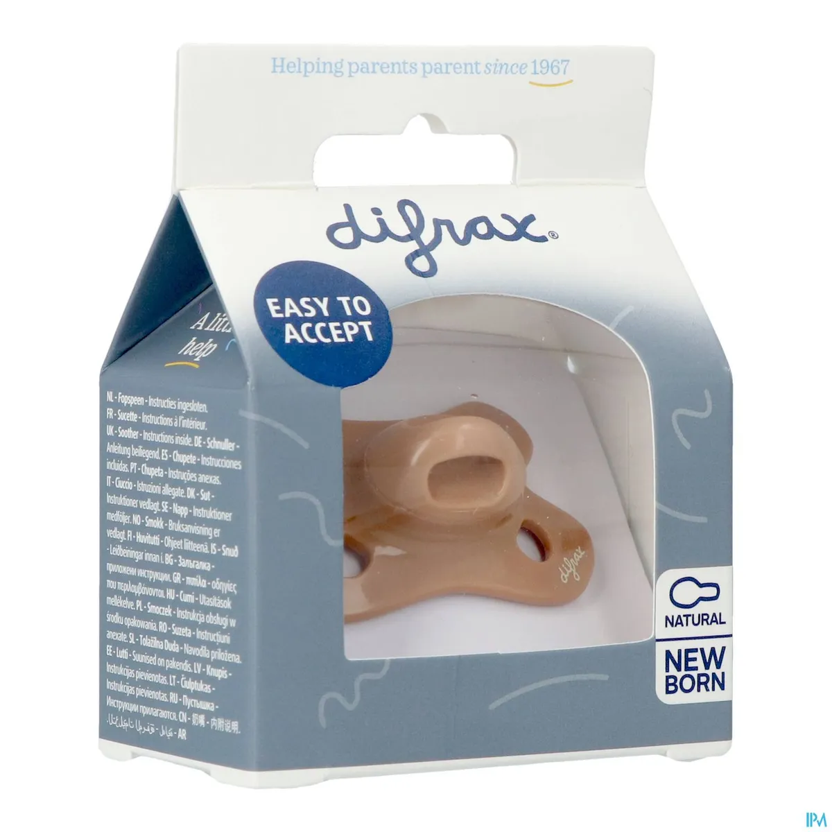Diffrax Fopspeen Natural Newborn Caramel