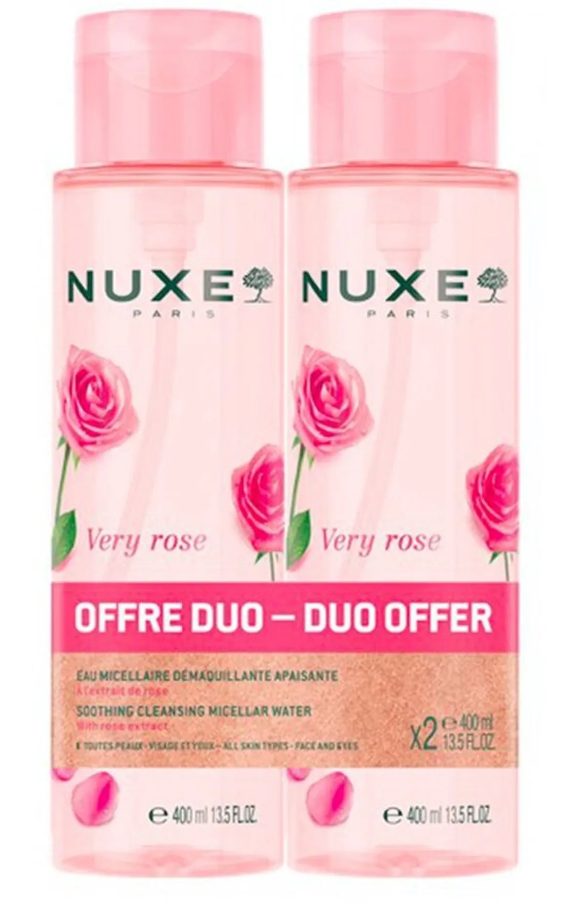 Nuxe Very Rose Eau Micellaire Apaisante 3en1 Pack Duo 2x400ml