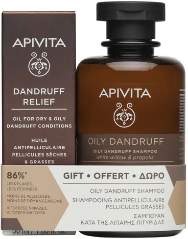 Apivita Dry Dandruff Antiroosshampoo 250 ml + Gratis Antiroosolie 50 ml