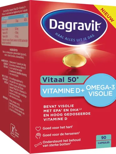 Dagravit Vitaal 50+ Vitamine D + Omega-3 Visolie 90 Tabletten