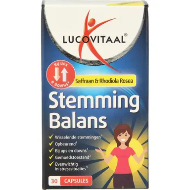 Lucovitaal Stemming Balans Rhodiola, Saffraan & B-Vitaminen 30 Capsules
