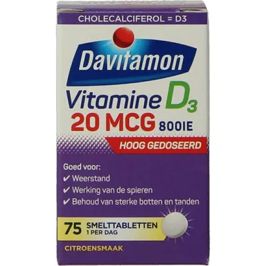 Davitamon Vitamine D3 Forte 75 Kauwtabletten