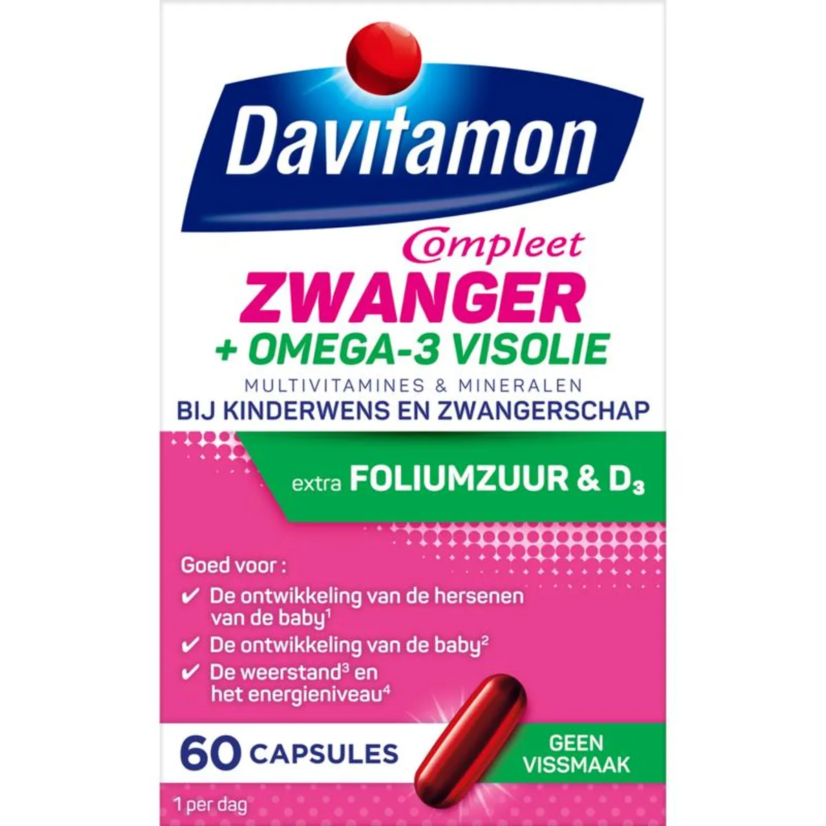 Davitamon Mama Plus Visolie Zwangerschap, Borstvoeding en Preconceptie 60 Capsules