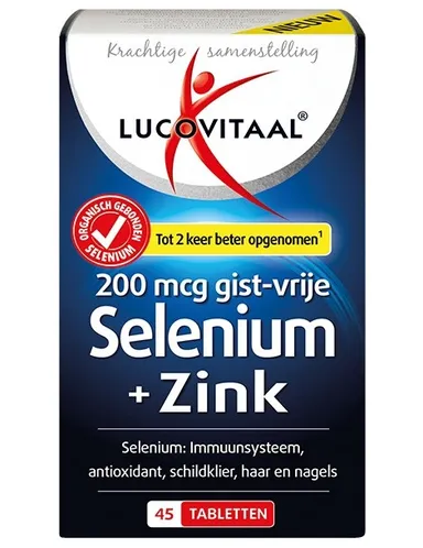 Lucovitaal  200 mcg Gistvrije Selenium + Zink 45 Tabletten