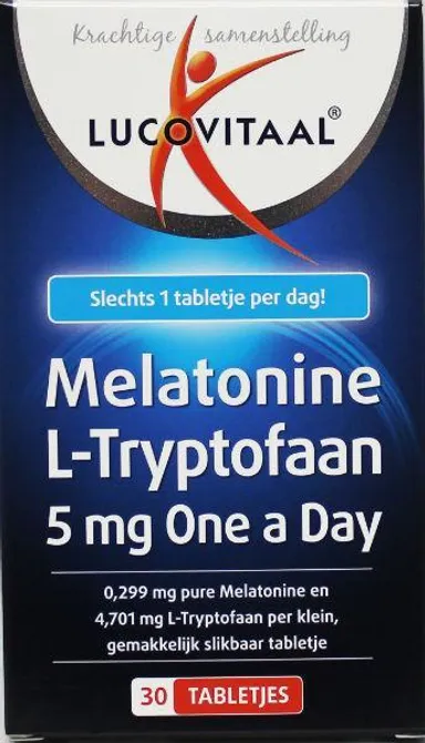 Lucovitaal Melatonine L-Tryptofaan 5 mg One A Day 30 Tabletten
