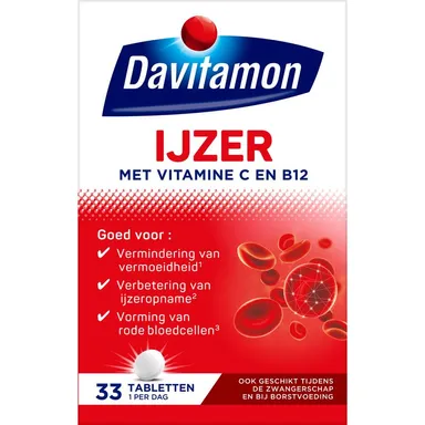 Davitamon IJzer + Vitamine B12 33 Tabletten