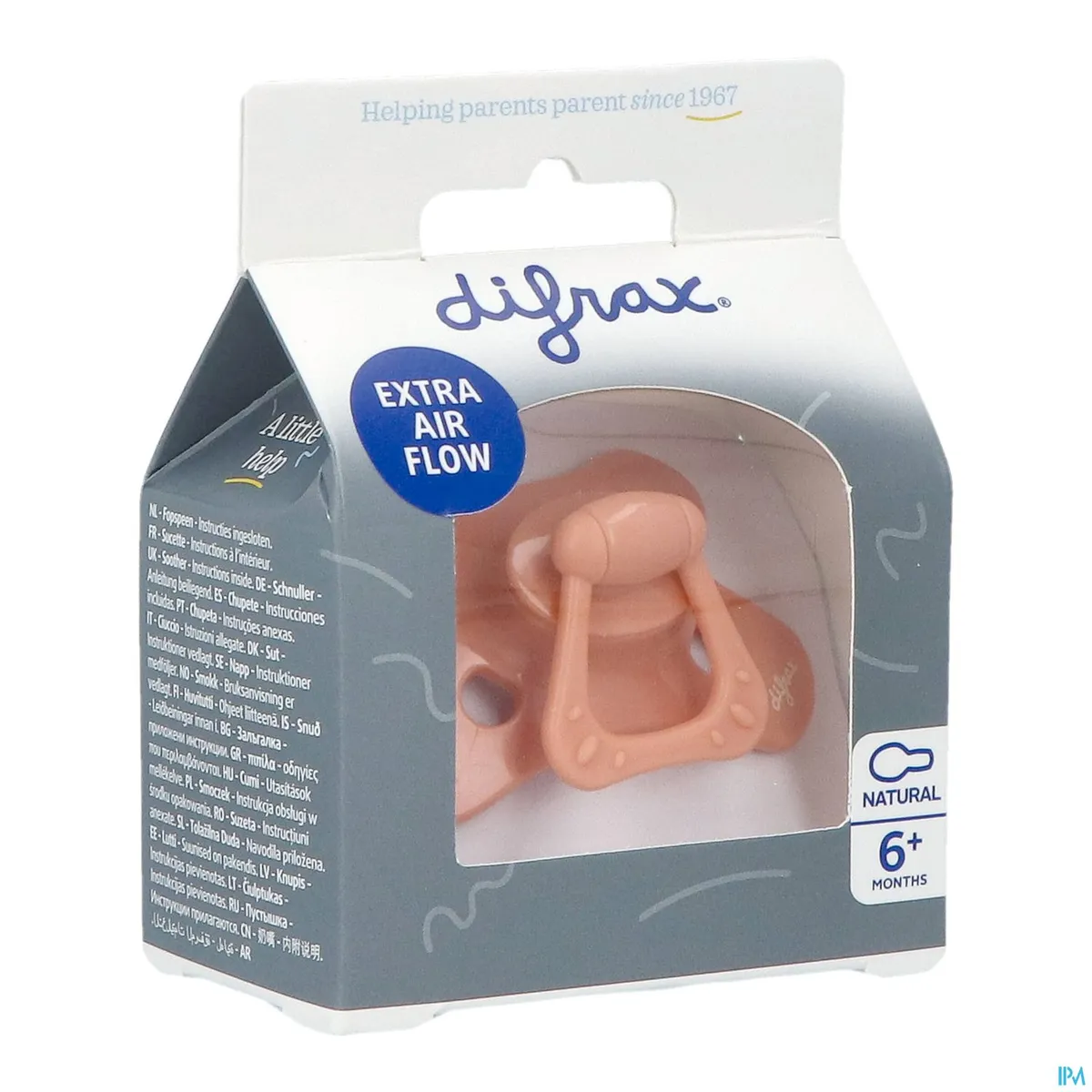 Difrax Sucette Natural +6m Peachy