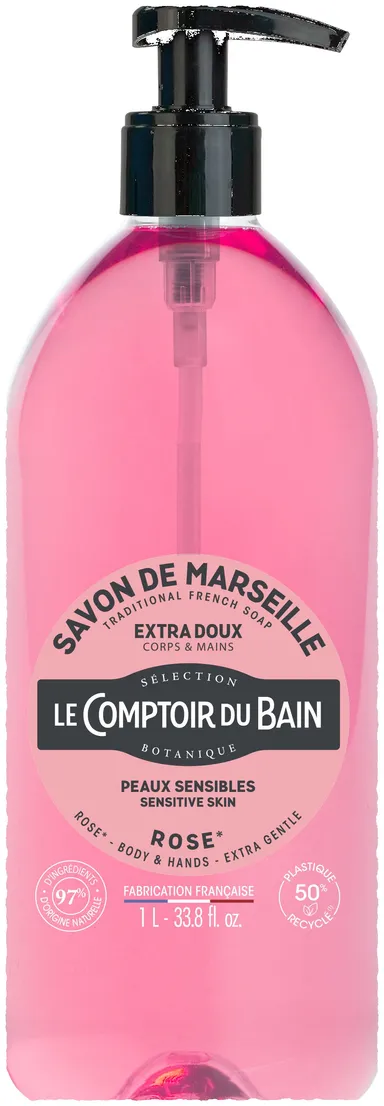 Le Comptoir du Bain Vloeibare Marseillezeep Roos 1 l