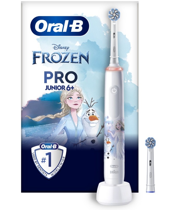 Oral-B PRO3 Junior Elektrische Tandenborstel Frozen + 1 Reserveopzetborstel - Oral-B