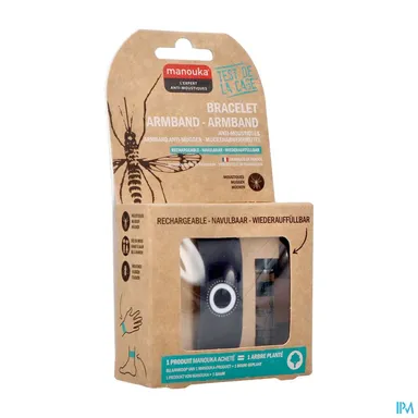 Manouka Muggenwerende Armband Uni Zwart