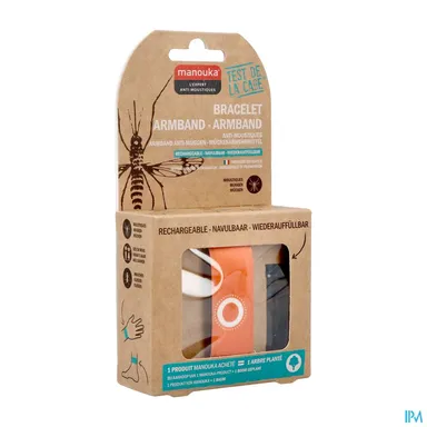 Manouka Bracelet Anti-Moustiques Uni Orange