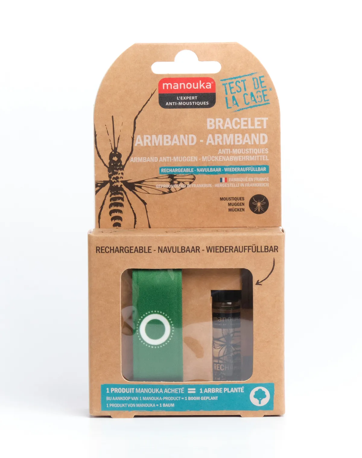 Manouka Bracelet Anti-Moustiques Uni Vert