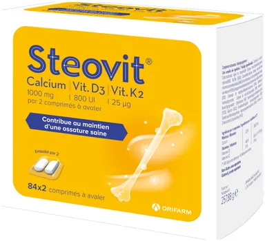 Steovit Calcium Vitamine D3/K2 1000mg/880UI 2x84 Comprimés