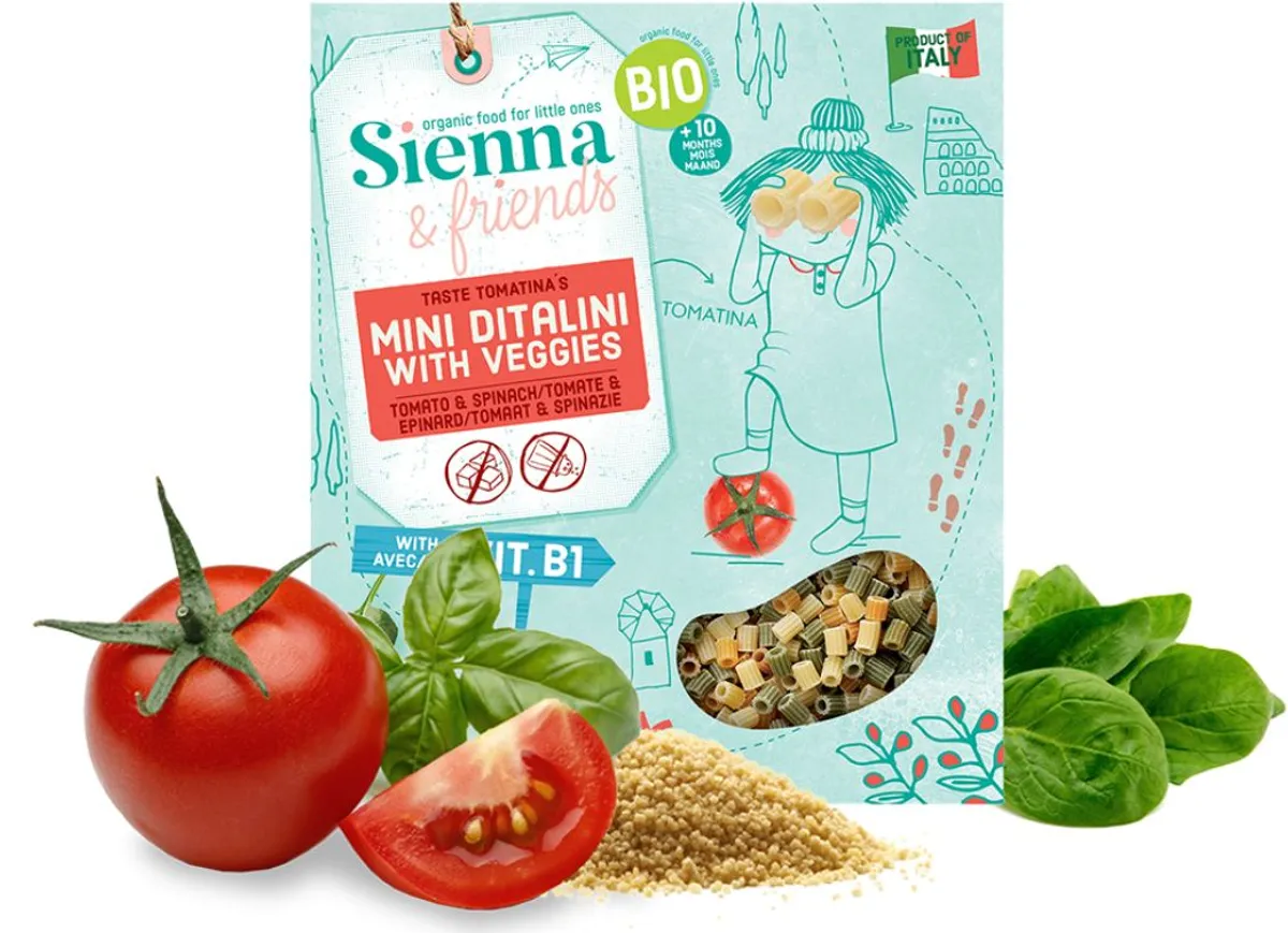 Sienna & Friends Mini Ditalini Aux Légumes +10 Mois 350g