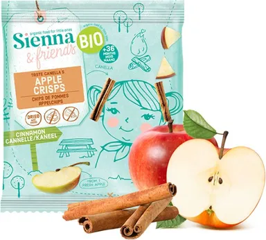 Sienna & Friends Appel-Kaneel Chips +36 Maanden 15 g