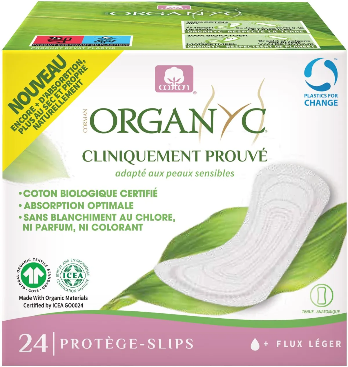 Organyc Protège-Slips Flux Léger Pocket 24 Pièces