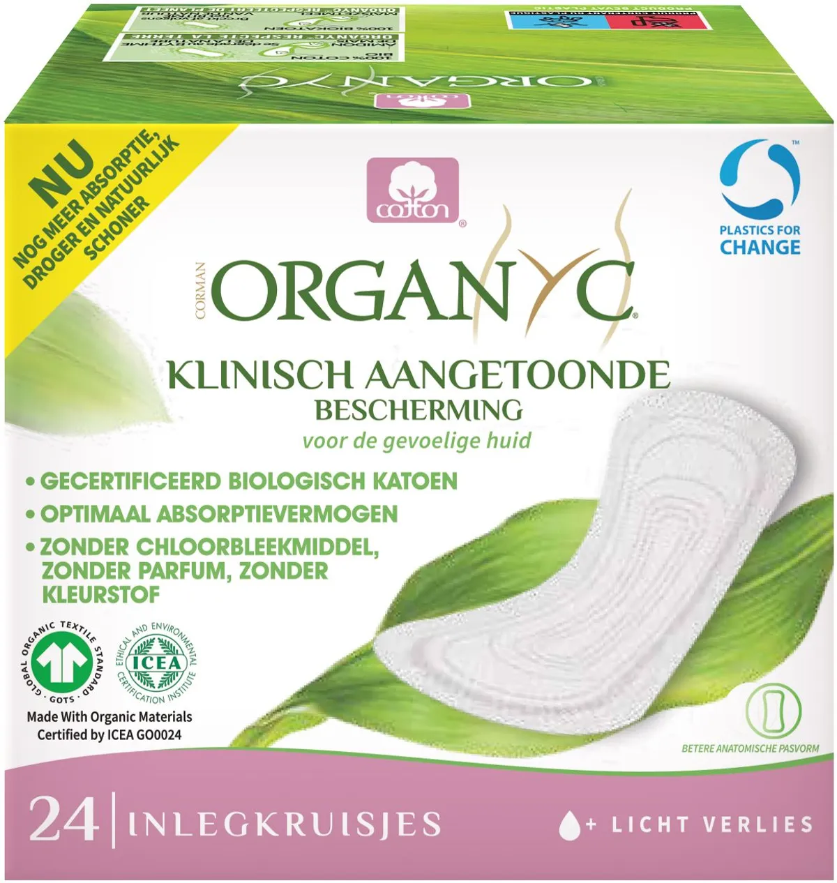 Organyc Inlegkruisjes Licht Verlies Pocket 24 Stuks
