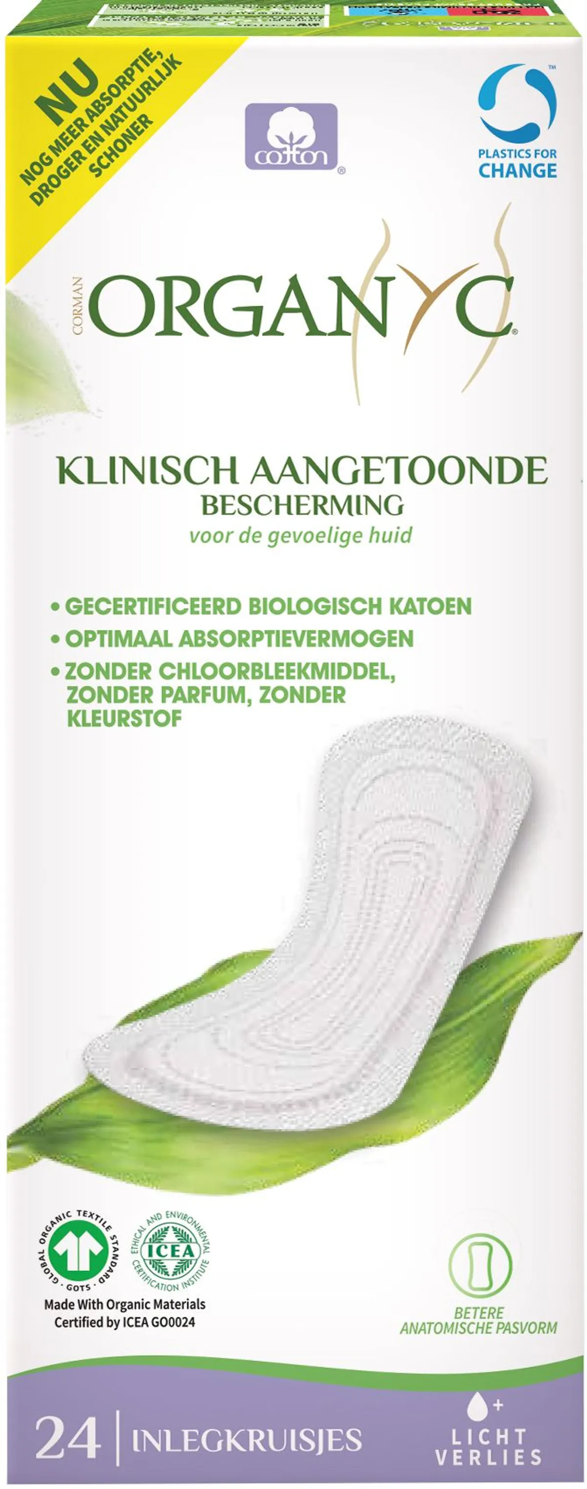 Organyc Inlegkruisjes Zeer Licht Verlies 24 Stuks