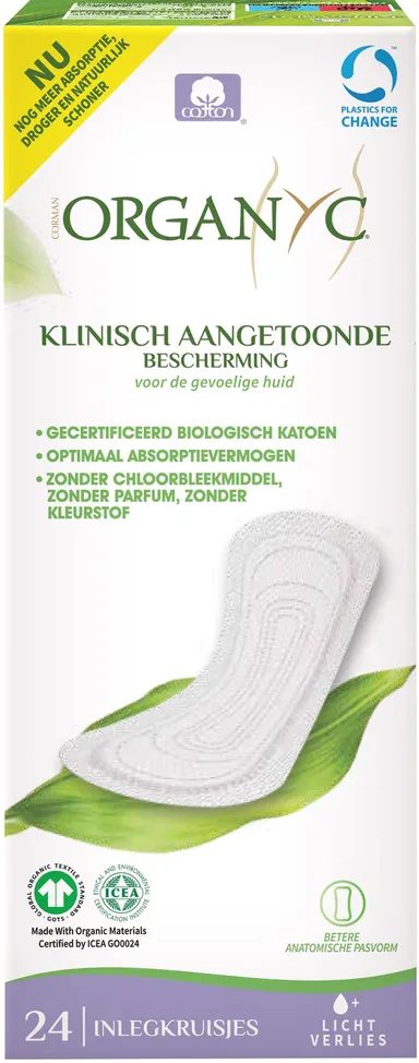 Organyc Inlegkruisjes Zeer Licht Verlies 24 Stuks