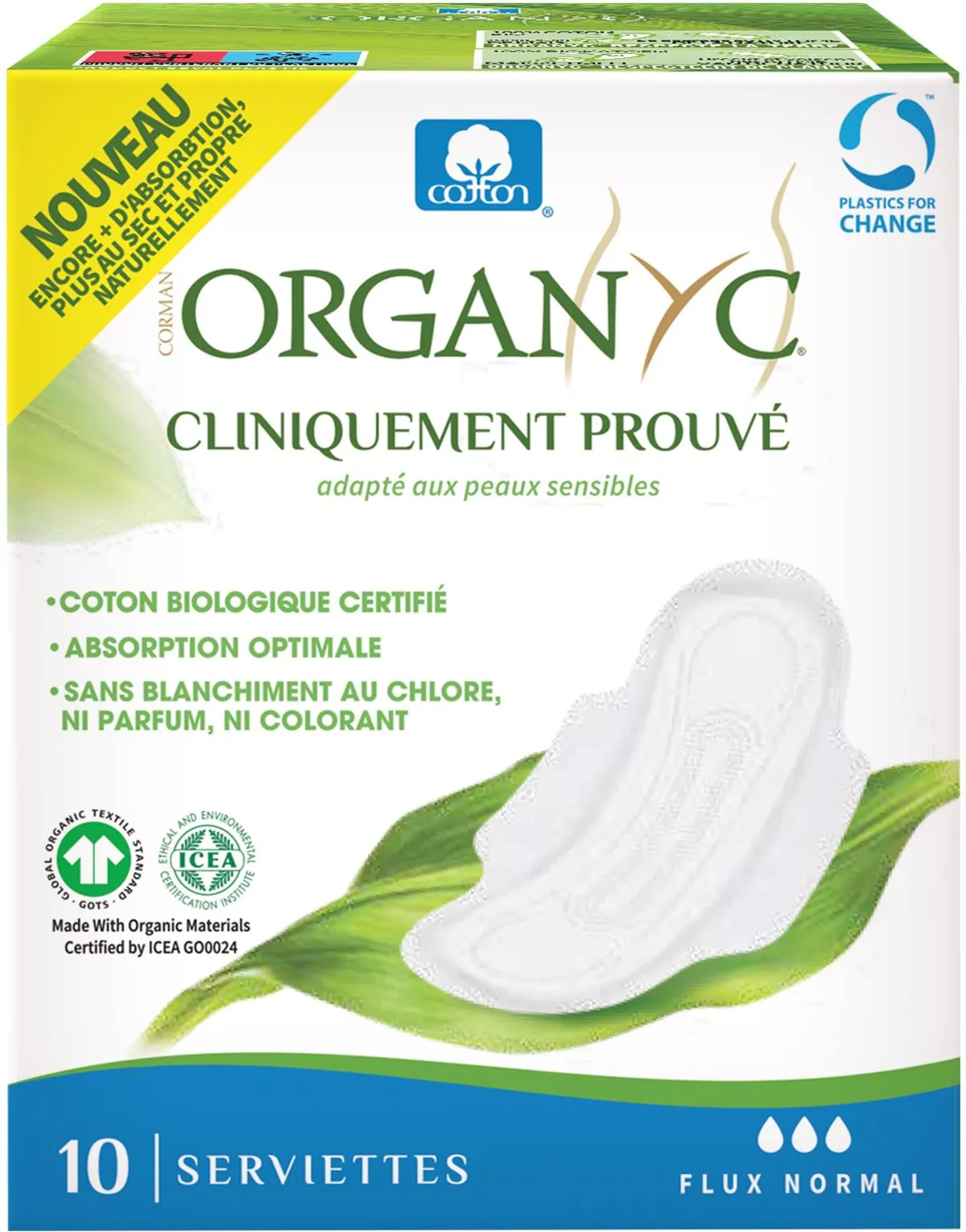 Organyc Serviettes Flux Normal 10 Pièces