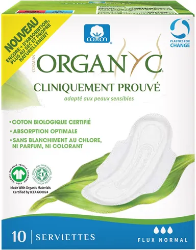 Organyc Serviettes Flux Normal 10 Pièces