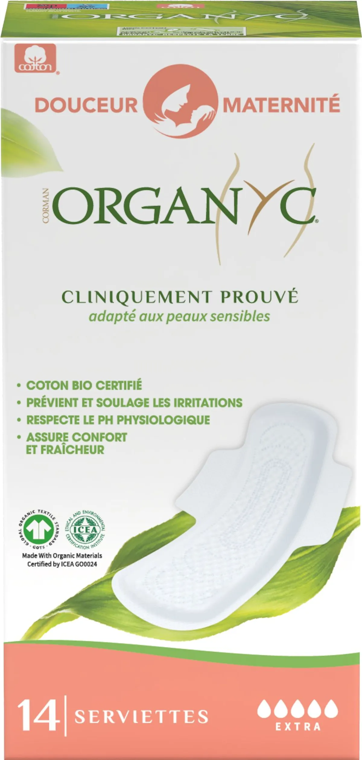 Organyc Serviettes Douceur Maternité 14 Pièces