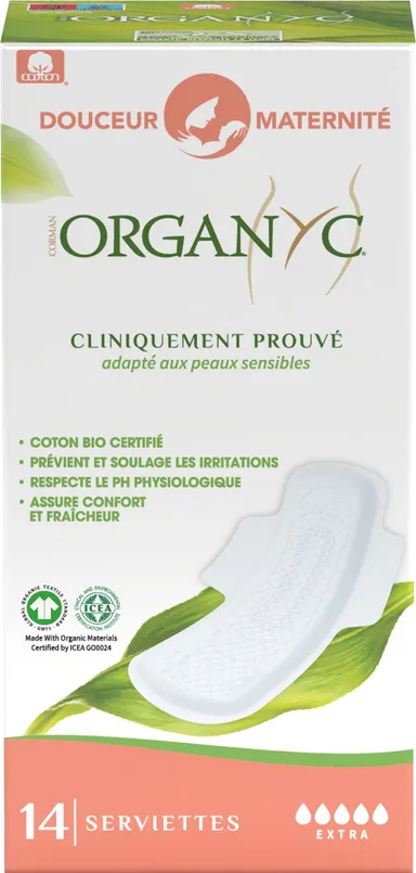 Organyc Serviettes Douceur Maternité 14 Pièces