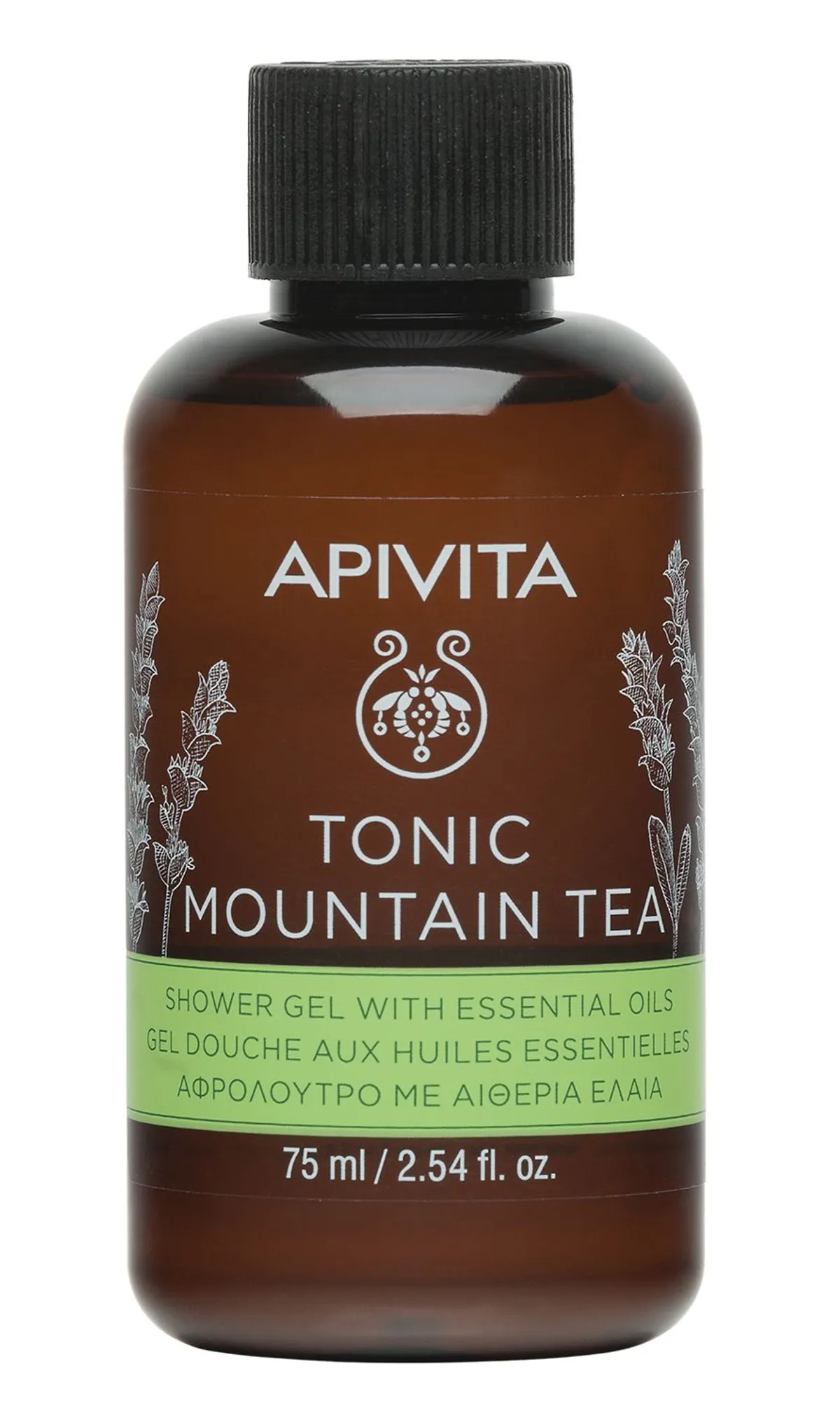 Apivita Mini Gel Douche aux Huiles Essentielles Tonic Mountain Tea 75ml