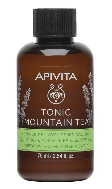 Apivita Mini Gel Douche aux Huiles Essentielles Tonic Mountain Tea 75ml