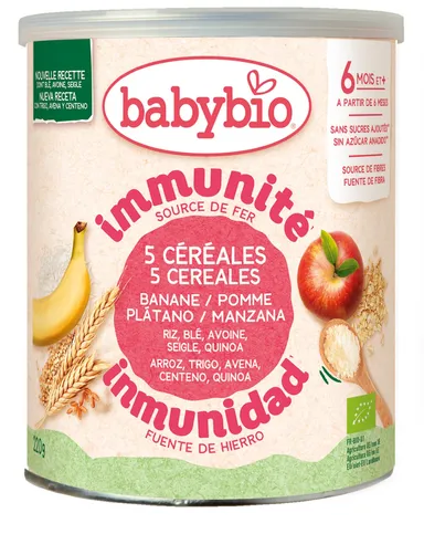 Babybio Immuniteit 5 Granen Banaan Appel 220g