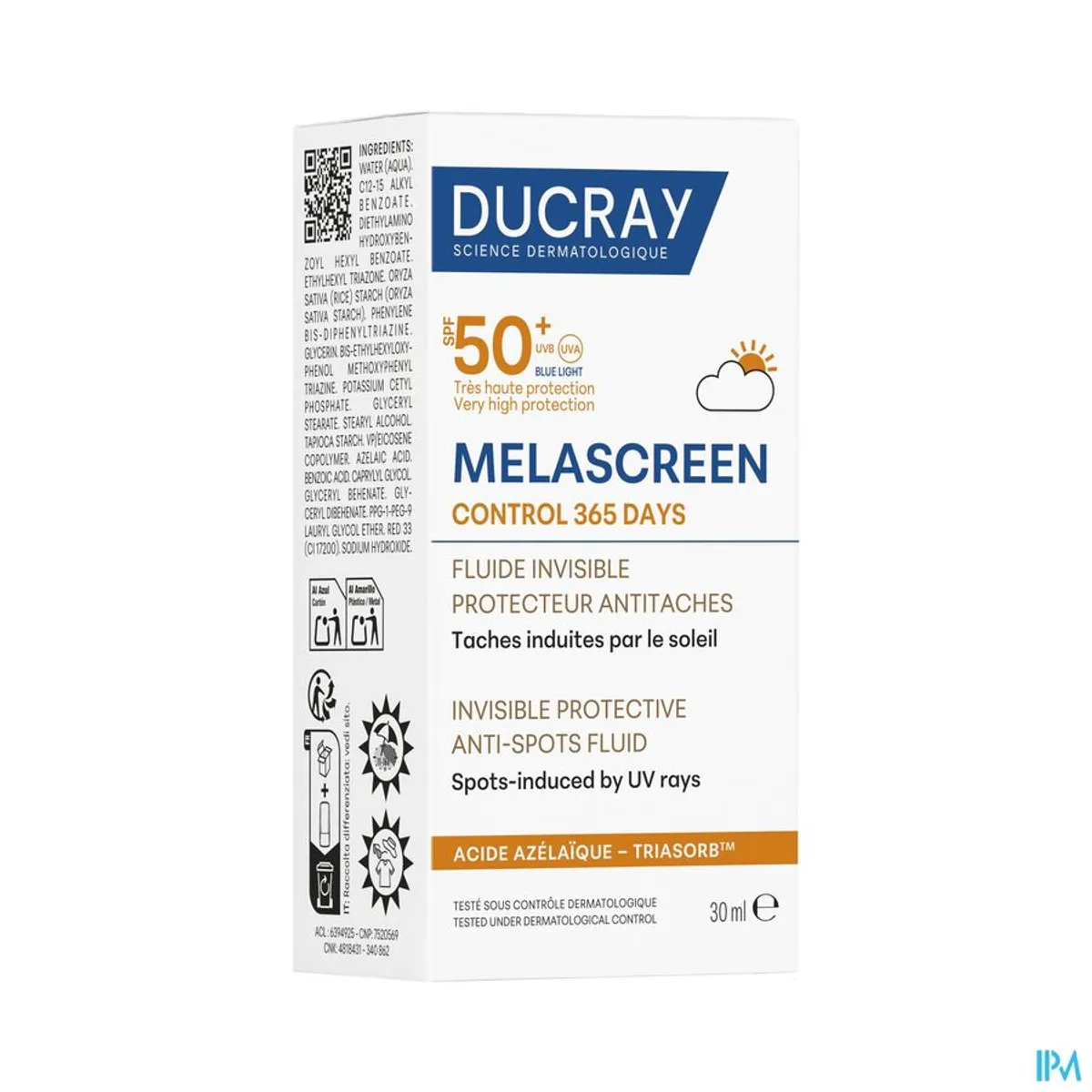 Ducray Melascreen Beschermende Fluid tegen vlekken SPF50+ 30 ml