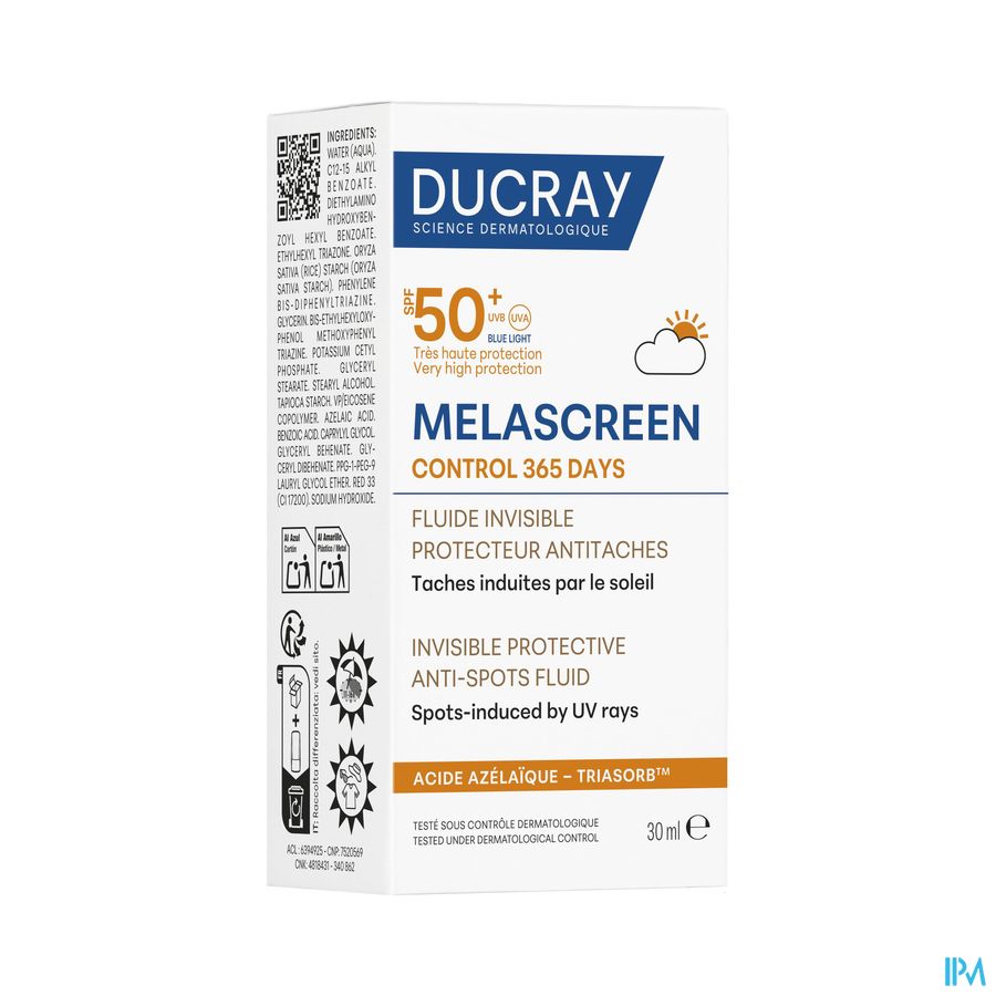 Ducray Melascreen Beschermende Fluid tegen vlekken SPF50+ 30 ml - Ducray