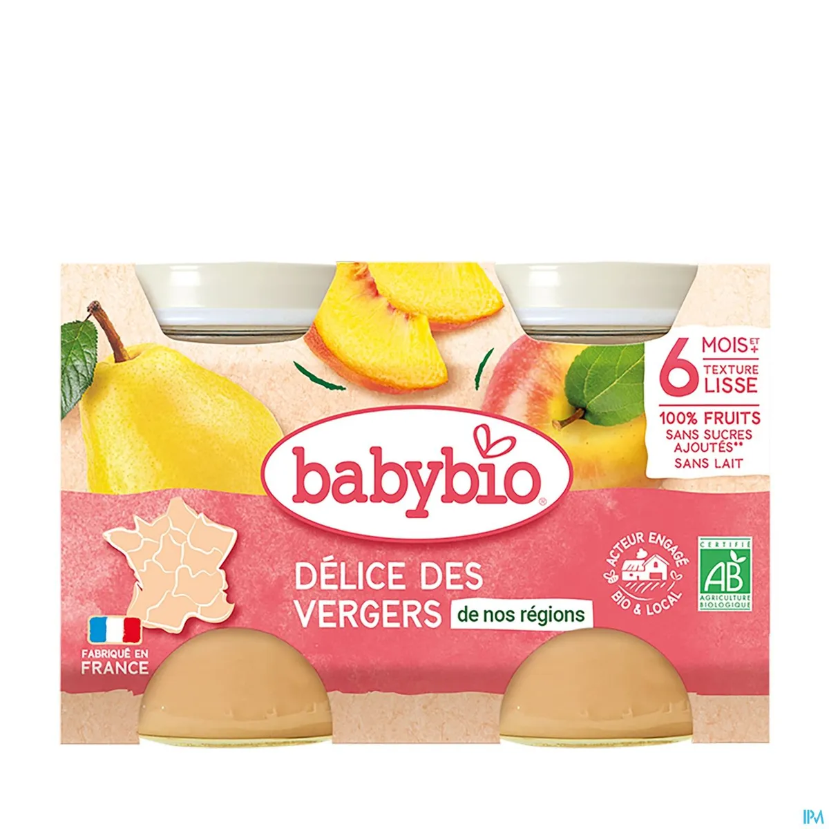 Babybio Petits Pots Délice Des Vergers +6Mois 2x130g