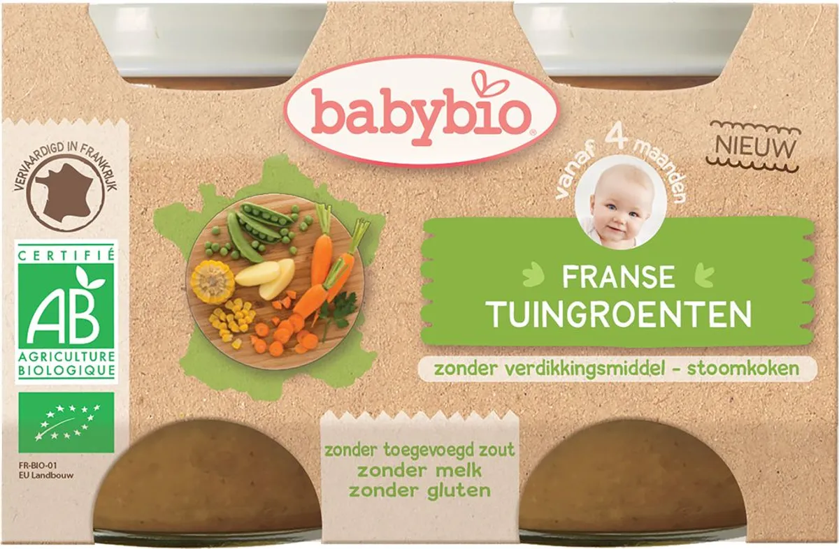 Babybio Potjes Tuingroenten +4 Maanden 2x130 g
