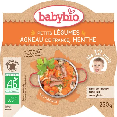 Babybio Maaltijd Groenten Lam +12 Maanden 230 g