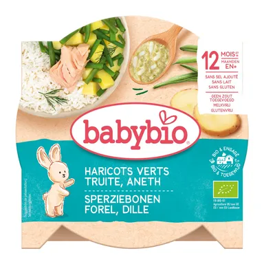 Babybio Maaltijd Sperziebonen Forel +12 Maanden 230 g
