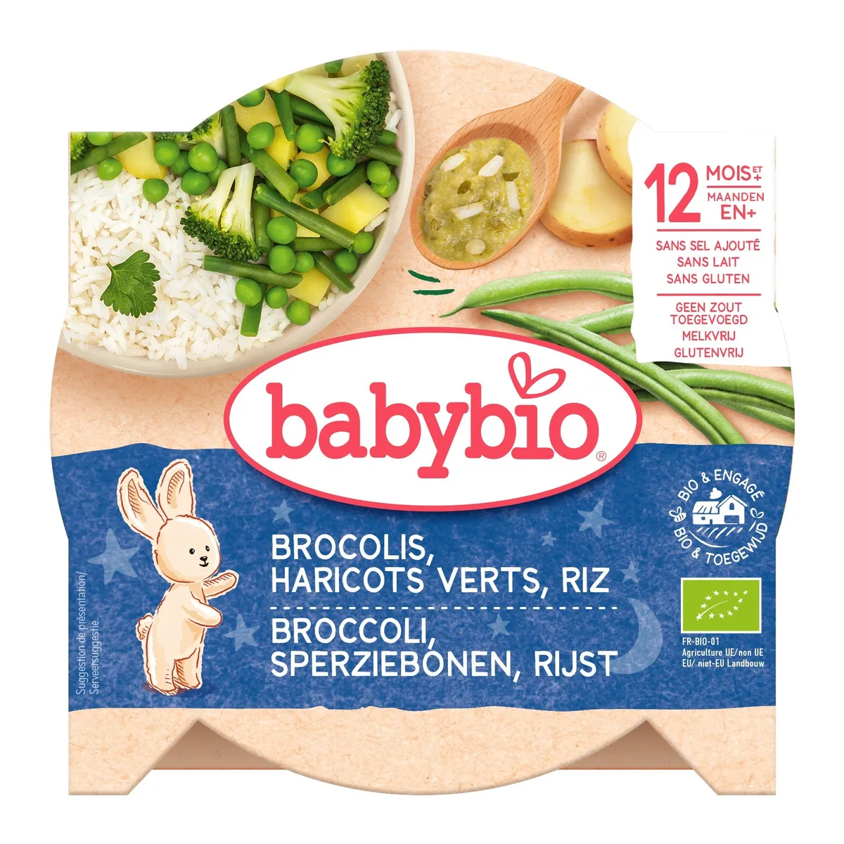 Babybio Assiette Soir Brocolis Haricots +12 Mois 230g