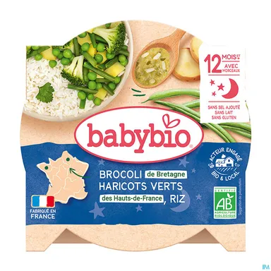 Babybio Avondmaaltijd Broccoli Bonen +12 Maanden 230 g