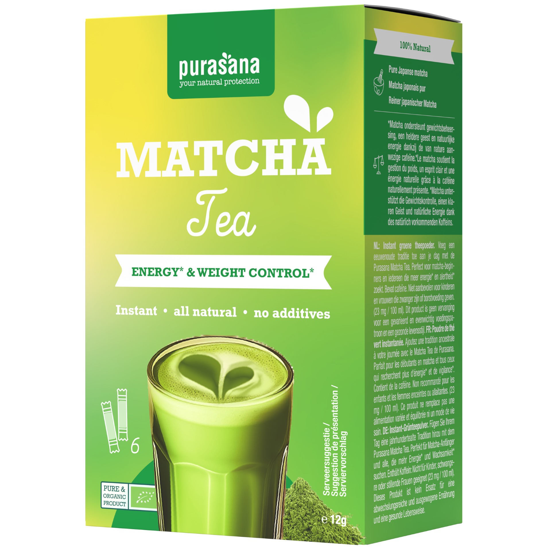 Purasana Matcha Tea Instant 6x2 g - Purasana