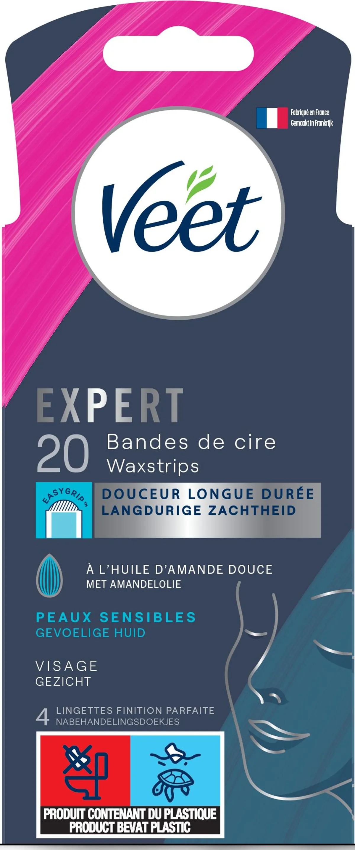 Veet Expert Koude Wasstrips Gevoelige Huid Gezicht 20 Stuks