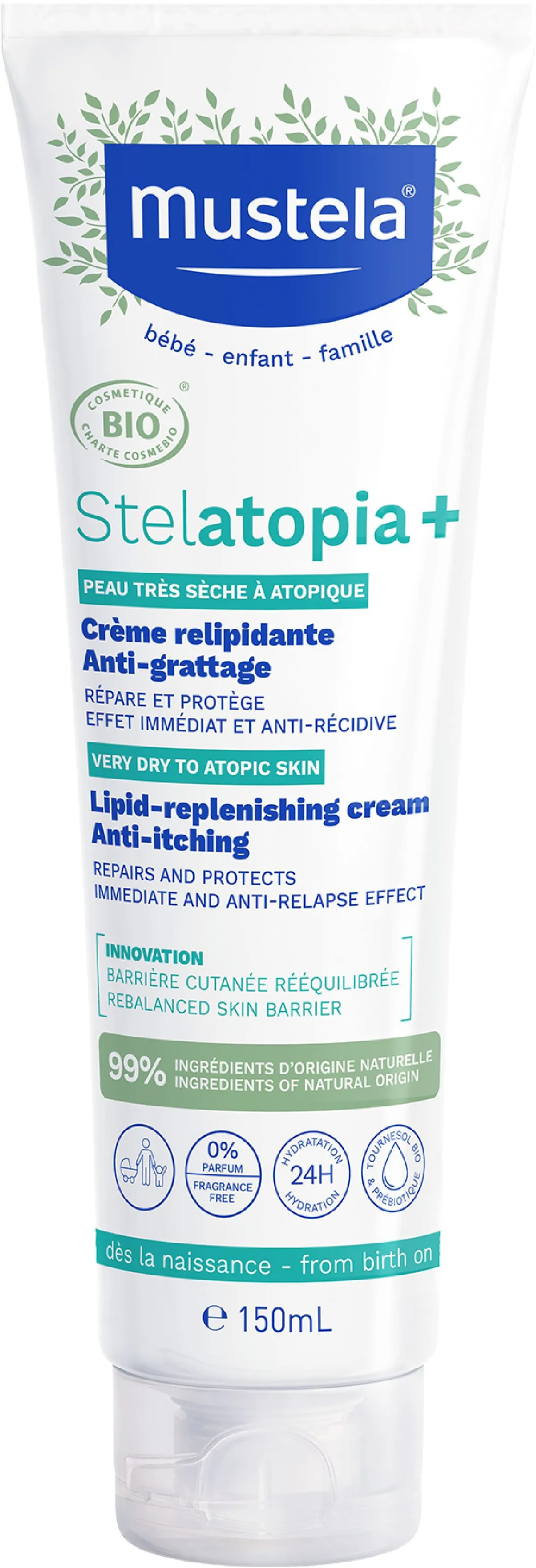 Mustela Stelatopia+ Crème Relipidante Anti-Grattage Bio 150ml