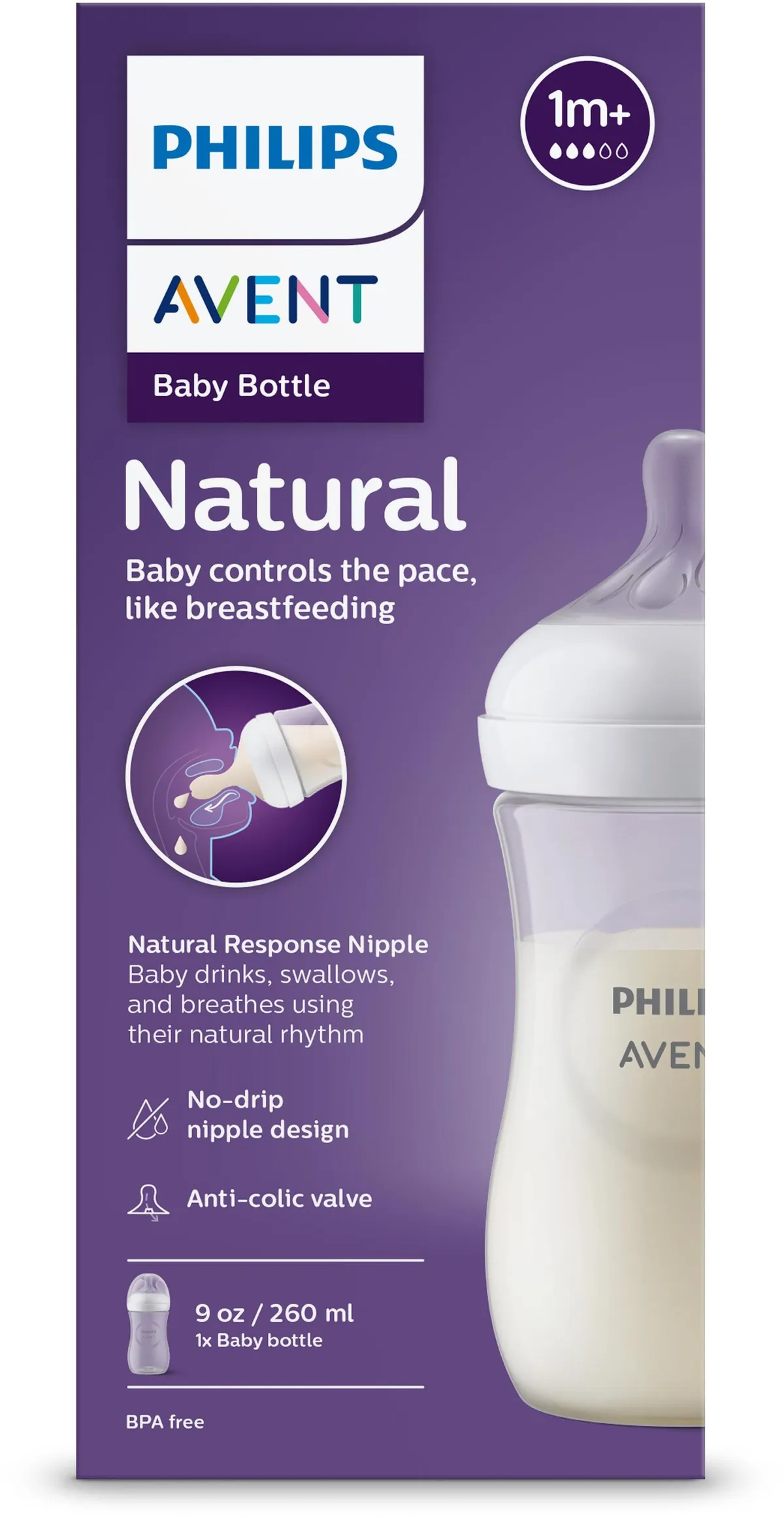 Philips Avent Biberon Natural 1M+ 260ml