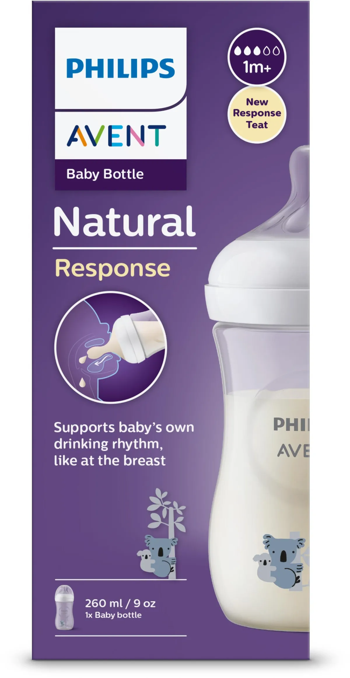 Philips Avent Natural Biberon 1M+ Koala 260ml