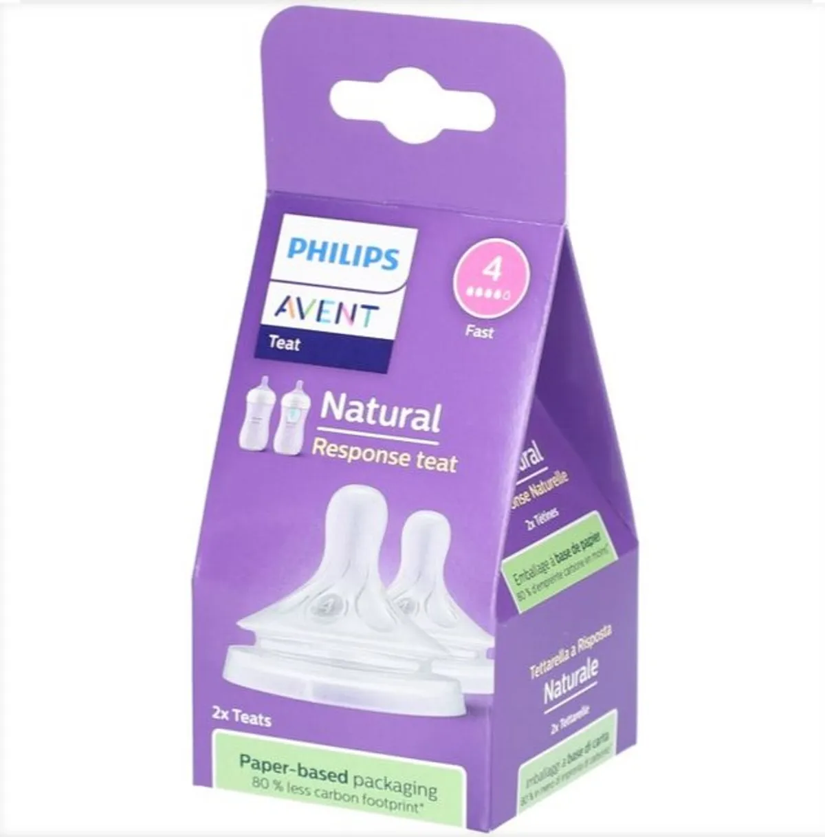 Philips Avent Tétine Naturelle Débit 4 +3M 2 Pièces