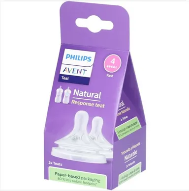 Philips Avent Tétine Naturelle Débit 4 +3M 2 Pièces